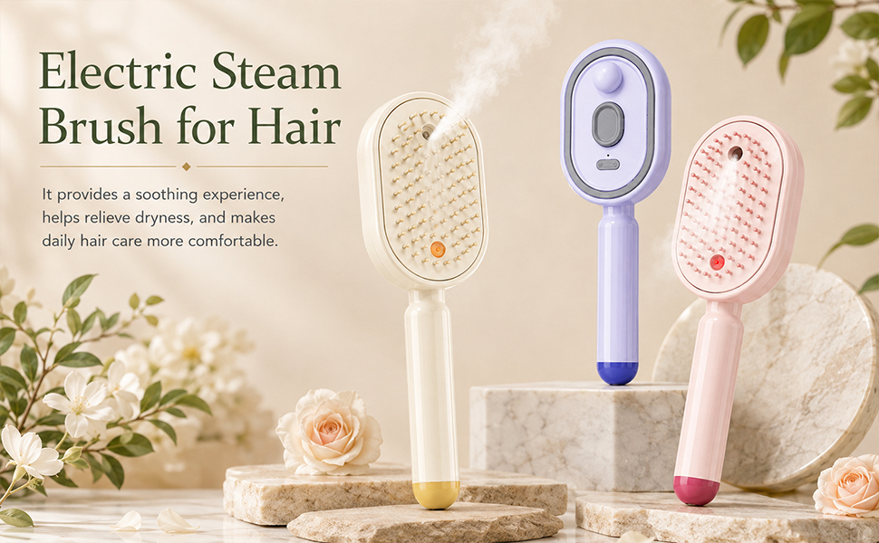 Electric Steam Brush for Hair, Electric Spray Air Cushion Comb for Women