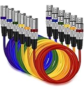 GearIT XLR to XLR Microphone Cable (10 Feet, 6 Pack) XLR Male to Female Mic Cable 3-Pin Balanced ...