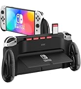 JUSPRO Grip Case Compatible with Nintendo Switch OLED, Unique Switch Accessories Designed Comfort...