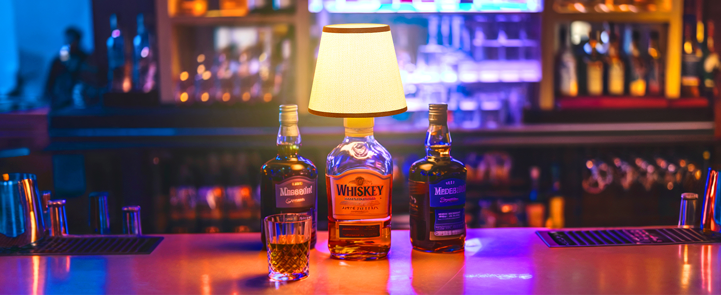 wireless bottle lamp shade