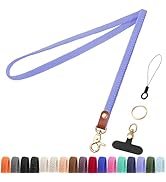 YANTHKEY Stretchy Long Thin Braided Lanyard for ID Badges &amp; Keys, with Phone Tether Tab &amp; Key Rin...