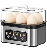 Smart Rapid Egg Cooker, 6-Egg Boiler for Hard, Soft, Poached, Auto Shut-Off | Touch Control, Egg ...