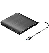 ROOFULL External CD DVD +/-RW Drive USB 3.0 Protable USB DVD/CD ROM Burner Optical Drive Player R...