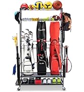 FHXZH Golf Bag Storage Garage Organizer, 3 Golf Bag Stand and Sports Equipment Storage Rack for G...