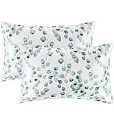 EXQ Home Satin Pillowcase Silky Satin Pillowcase for Hair and Skin,Soft Cooling Printed Pillow Ca...