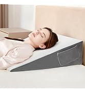 Vekkia 24" x 24" x 7.5" Bed Wedge Pillow for Sleeping – Triangle Pillow for Sleep Apnea, Acid Ref...