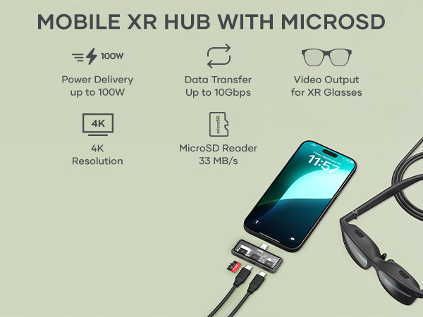 Mobile XR Hub with microSD