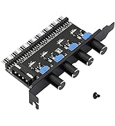 SinLoon 4 Knob Cooling Fan Speed Controller PC 8 Channels Fan Hub for CPU Case HDD VGA PWM Fan PC...