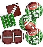 Football Party Supplies Football Plates and Napkins, 100Pcs Football Theme Party Decorations Touc...
