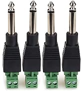 NANYI 1/4" Plugs for Speaker Cables, Patch Cables, Snakes - TS Male Mono 1/4 Inch Phono 6.3mm Pho...
