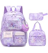 Alrisg Lovely Girls Backpack School Bag for Students Kids Book Bag with Multiple Pockets Splash-p...