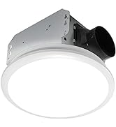 Homewerks 7141-80 Bathroom Fan Integrated LED Light Ceiling Mount Exhaust Ventilation 1.1 Sones 8...