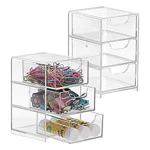 Clear Desktop Storage Drawers