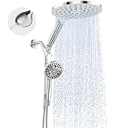 MakeFit Dual Handheld Shower Head Combo, 2-in-1 Rain Shower Heads System 8 Inch Rainfall Shower H...