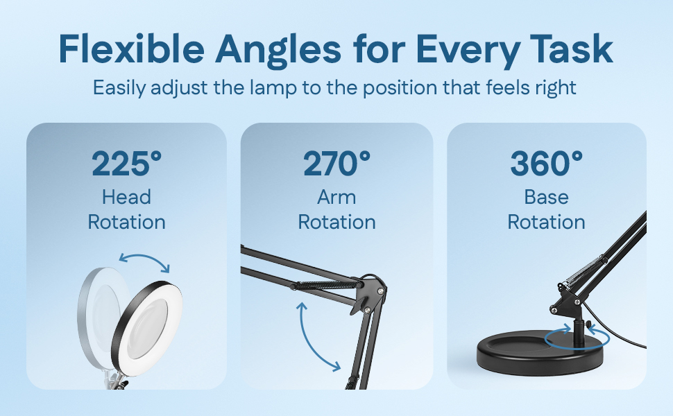 Adjustable crafting light with flexible angles for every task.