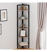 YOUDENOVA 5 Tier Corner Shelf Stand, 63" Tall Wall Corner Bookshelf Bookcase and Plant Stand, Dis...