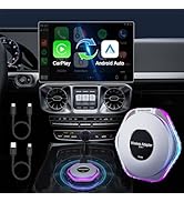 Wireless Carplay Adapter &amp; Android Auto Wireless Adapter, 2024 Apple Car Play Wireless Adapter fo...