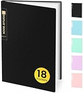 Sooez Binder with Plastic Sleeves 18-Pocket, Displays 36 Pages, 8.5x11 Presentation Folders with ...