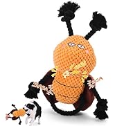 Yipetor Dog Squeaky Toy, [Cockroach Gent] Soft Plush Puppy Toys for Anxiety Relief, Durable Cotto...