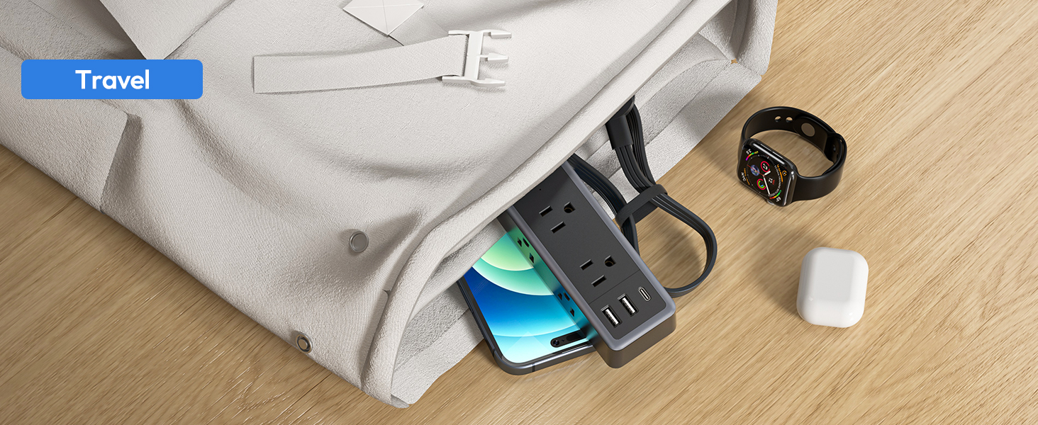 black extension cord 