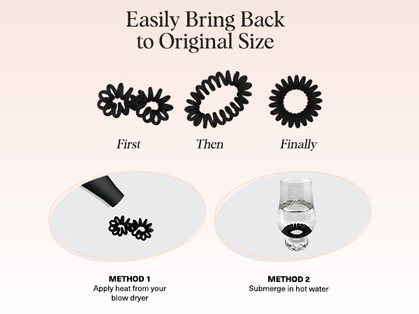 Kitsch Spiral Hair Ties for Women Waterproof Ponytail Holders for Teens