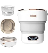 Portable Washing Machine,15L Collapsible Mini Washer with 3 Cleaning Modes Drain Basket Small Fol...