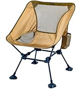 iClimb Ultralight Compact Camping Folding Beach Chair with Anti-Sinking Large Feet and Back Suppo...