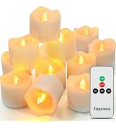 Topstone Flameless Candles,Battery Operated LED Tea Lights Candles with Remote Control and4/6/8H ...