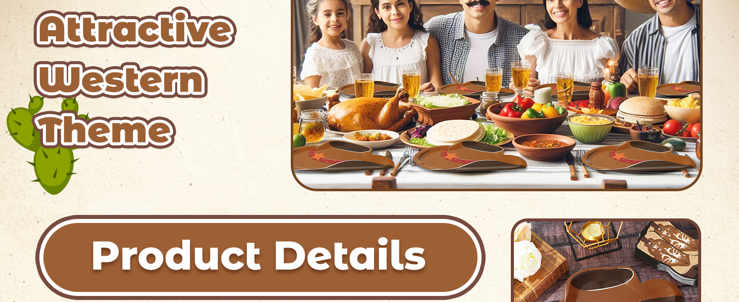 90Pcs Western Cowboy Plates Napkin Set