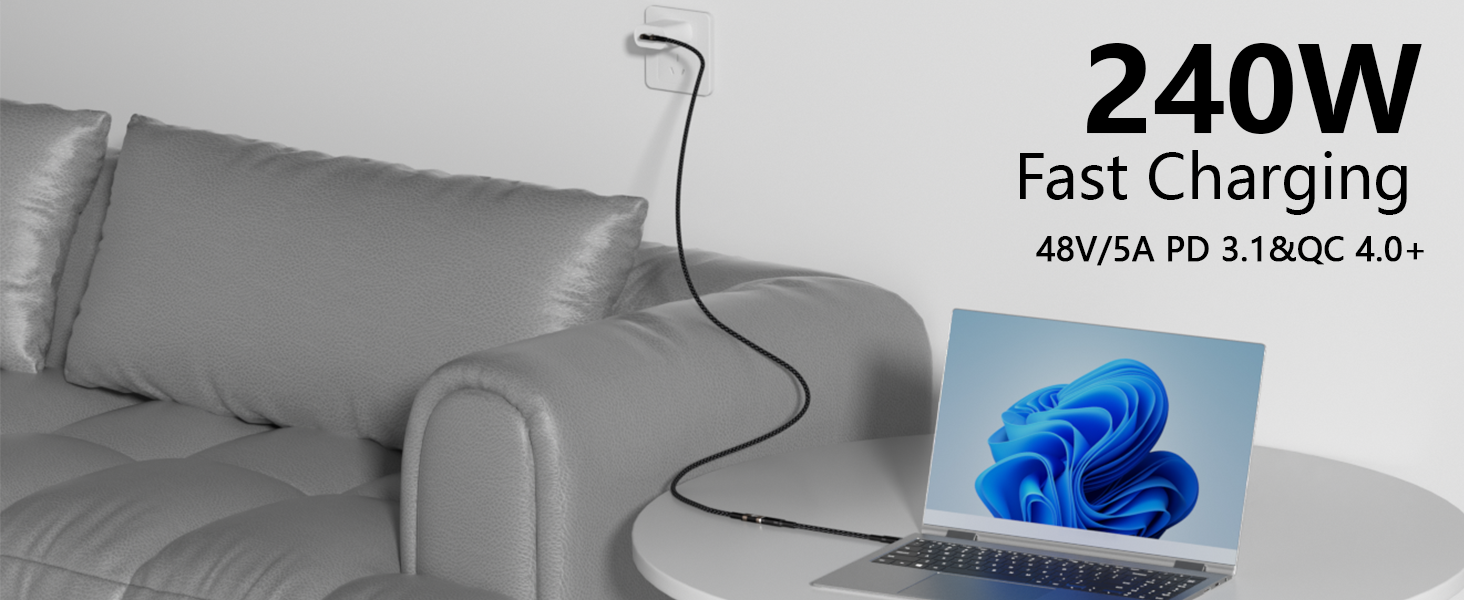 USB-C 240W fast charging extension cable