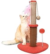 ZooZoo Cat Scratching Post Heart-Shaped Base Cat Tree for Indoor Cats with Natural Sisal Scratch ...