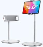 SAIJI Tablet Stand Holder, Height Adjustable, 360 Degree Rotating, Aluminum Alloy Cradle Mount Do...