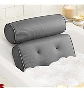 LuxStep Bath Pillow Bathtub Pillow with 6 Non-Slip Suction Cups,15x14 Inch, Extra Thick and Soft ...