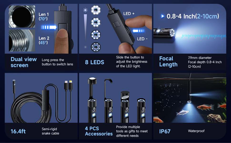 Endoscope camera with light