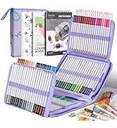 194 PCS Colored Pencils Set,120 Soft Oil-Based Colored Pencils for Adult Coloring Books and Profe...