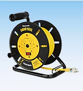 DEWENWILS Extension Cord Storage Reel with 4-Grounded Outlets, Heavy Duty Open Cord Reel for 12/3...