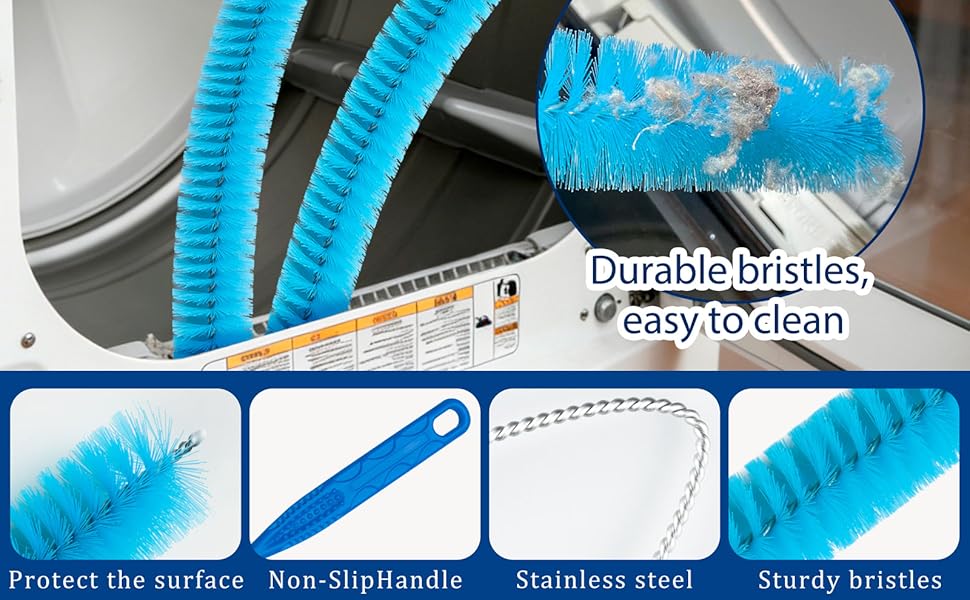 Dryer Vent Cleaner Kit,4 Pieces Dryer Lint Cleaner Vacuum Attachment &amp;amp;amp; Brush Tool