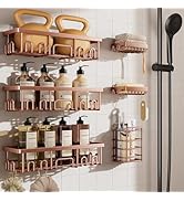Veken Stainless Steel Shower Caddy 6-Pack, No Drilling &amp; Rustproof, Waterproof Adhesive Shelves R...