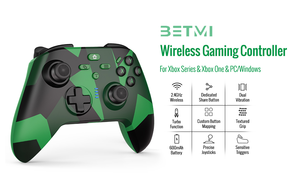 for green camo xbox controller wireless