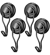 FINDMAG 4 Pack 60 lb+ Swivel Swing Magnetic Hooks Heavy Duty, Magnet with Hooks Strong Magnetic H...