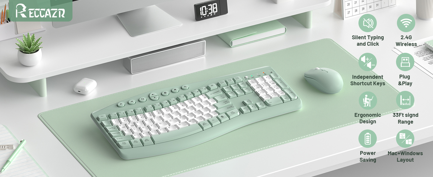 ergonomic keyboard and mouse wireless 1