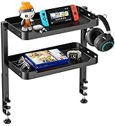 ARES WING 2-Tier Clamp On Desk Shelf, 16 inch Adjustable Above or Under Desk Storage Shelves Hold...