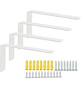 Alise Floating Shelf Brackets Heavy Duty L-Shaped Wall Brackets - White Angle Corner Braces for S...