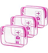 MODENGKONGJIAN TSA Approved Toiletry Bag, 3 Pcs Clear Toiletries Bags Quart Size Travel Makeup Co...
