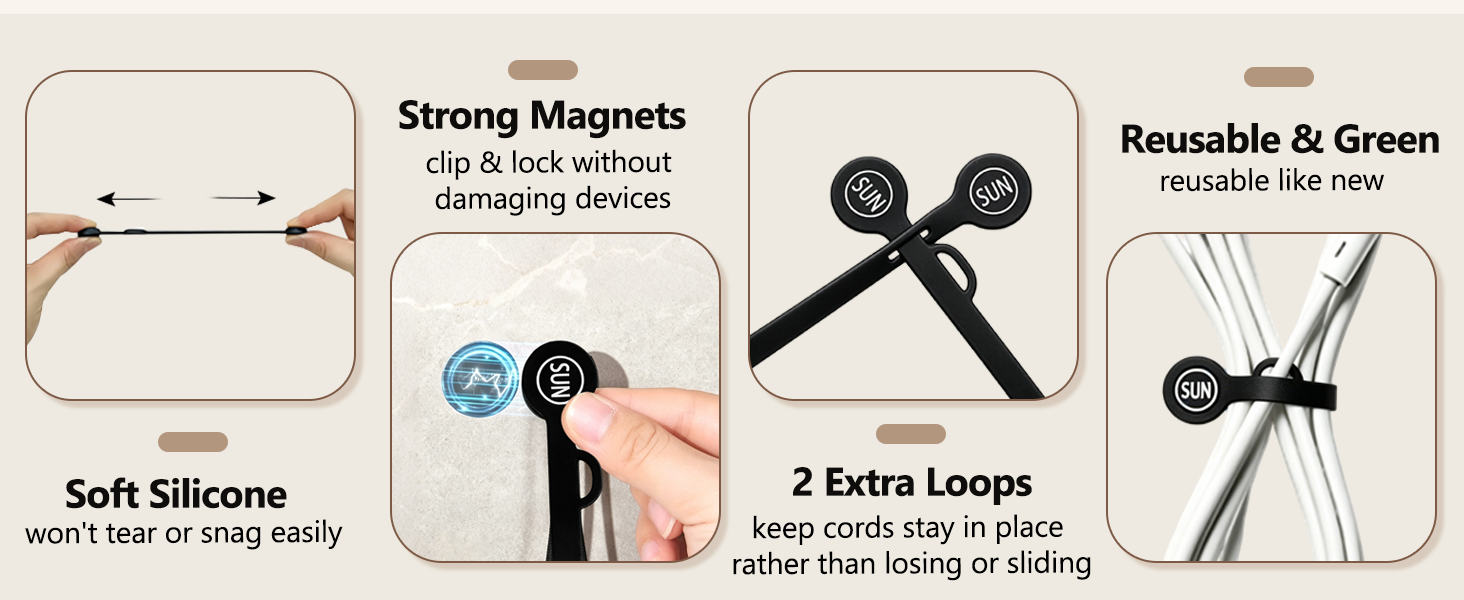 MAGNETIC CABLE CLIPS ORGANIZERS