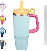 BJPKPK 32oz Stainless Steel Insulated Tumbler with Handle and Straw Travel Coffee Mug Thermal Cup...