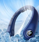 Portable Neck Fan With LED Display, Hands-free 5 Speeds Cooling, Neck Support, Lightweight, Blade...