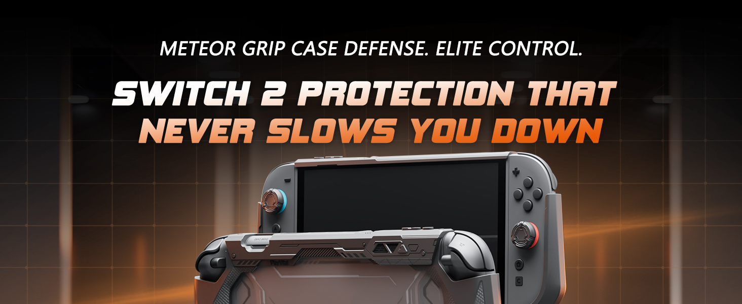 PlayVital Meteor Grip Case for Nintendo Switch 2 with Thumbstick Caps &amp;amp;amp; Ergonomic Grips