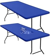 homing 2 Pack 6 Foot Rectangle Elastic Fitted Tablecloth, Waterproof Fabric Table Cover, Washable...