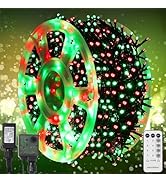 WATERGLIDE 1000 LED Christmas String Lights, 328 FT Green Wire LED Decorative Fairy Lights with R...